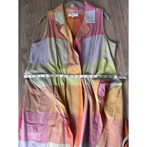 Rujuta Sheth Emily Jupiter Chex Collared Tie Front Dress Madras Cotton M - Picture 10 of 12